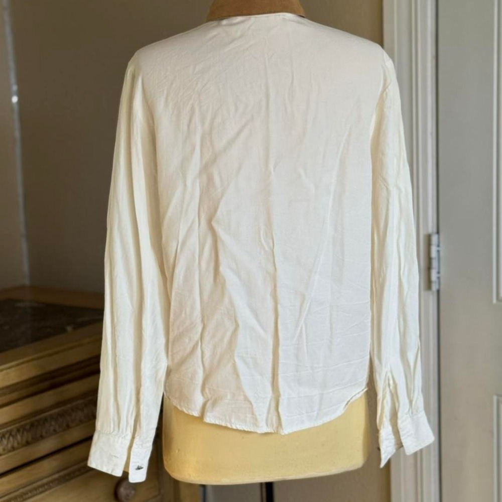 Vintage Panhandle Slim Western Shirt Women's Medium White Embroidered Snap - Picture 7 of 8